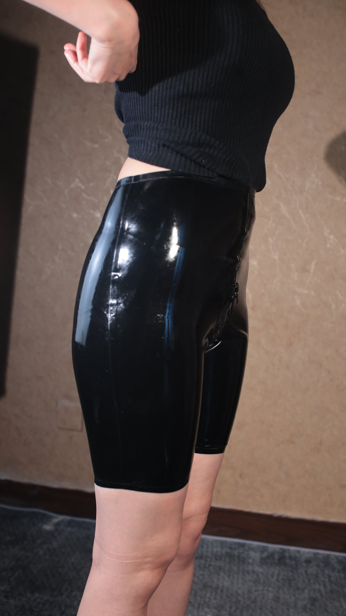 Latex Zip-up Pants
