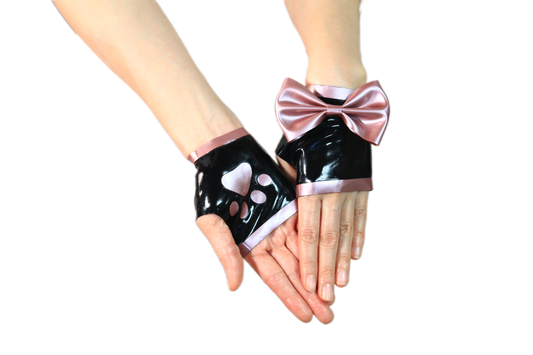 Cat Scratching Butterfly Latex Gloves