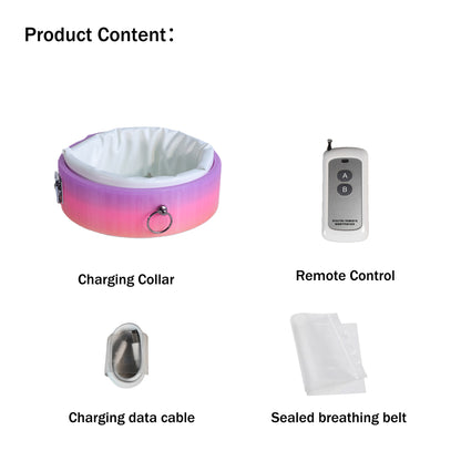Fluorescent Gradient Remote Control Suffocation Inflatable Collar
